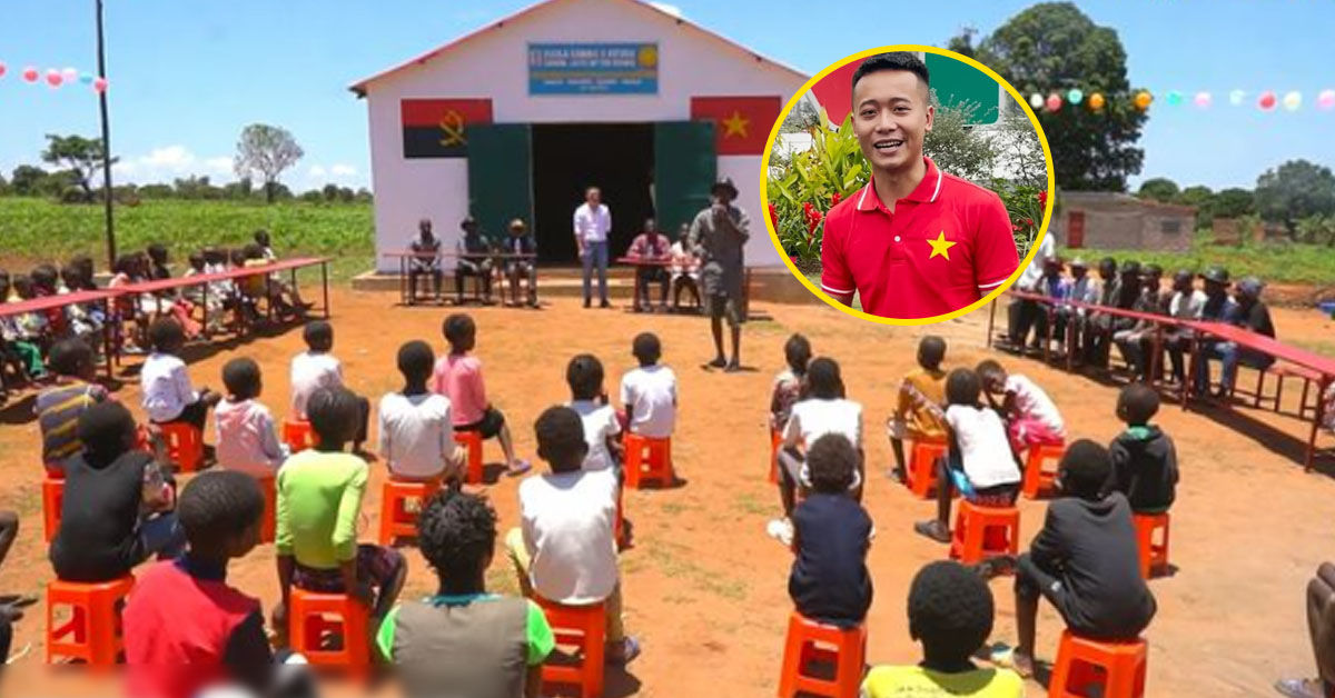 Team Quang Linh hỗ trợ xây trường ở Angola: Các em nhỏ vui mừng đi học