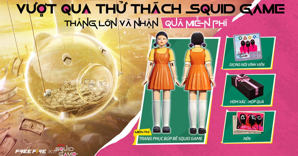 Bước vào vũ trụ Squid Game của Netflix trong Garena Free
