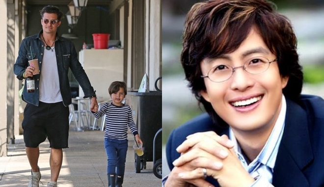 Bé Flynn nắm chặt tay bố đi dạo, Bae Yong Joon bí mật chụp hình cưới