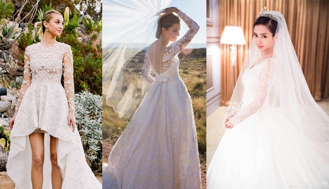 7 bộ váy cưới đẹp như "ngôn tình" của Sao năm 2015