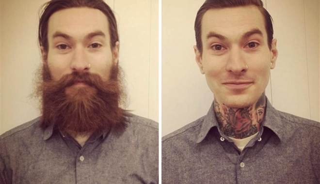 Sự thay đổi trời - vực của những anh chàng trước và sau khi cạo râu 