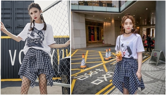 Độc lạ + chất chơi + phong cách = chân váy sơ mi cho mùa thu này