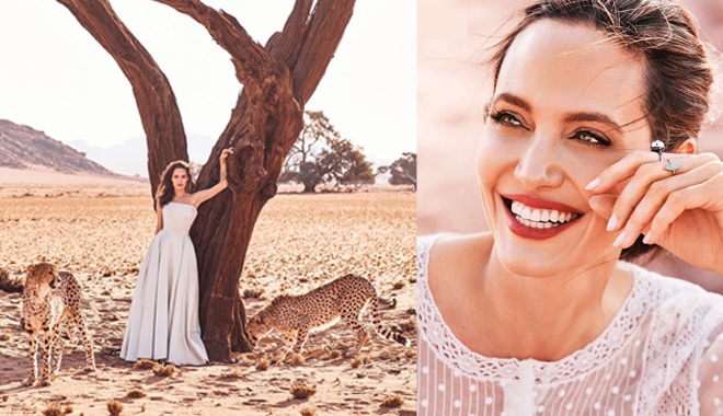 Angelina Jolie đẹp rực rỡ như một nữ thần giữa bầy thú hoang châu Phi