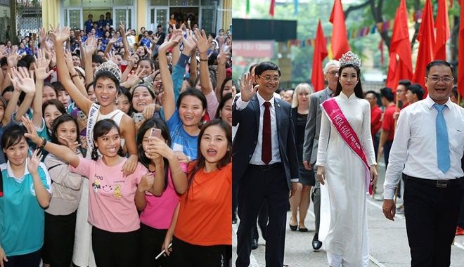 Cách mà các hoa hậu Việt về thăm trường cũ và phản ứng mọi người ra sao?