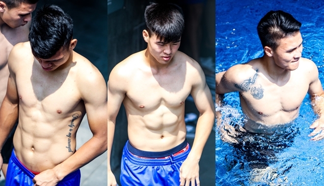 Dàn cầu thủ U23 Việt Nam khoe body như tạc tượng dưới bể bơi khiến fan girl "mất máu"