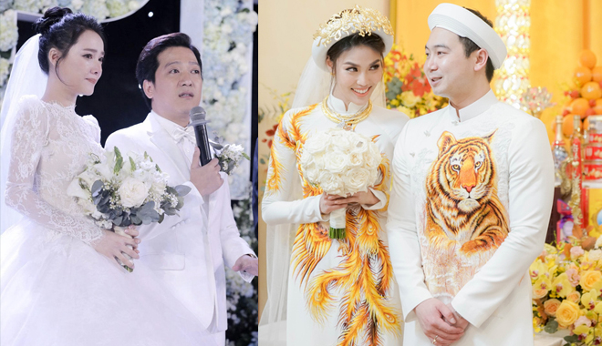 Ảnh hot sao Việt: Lan Khuê diện áo dài thêu sợi vàng 18K, Nhã Phương bật khóc trong lễ cưới 