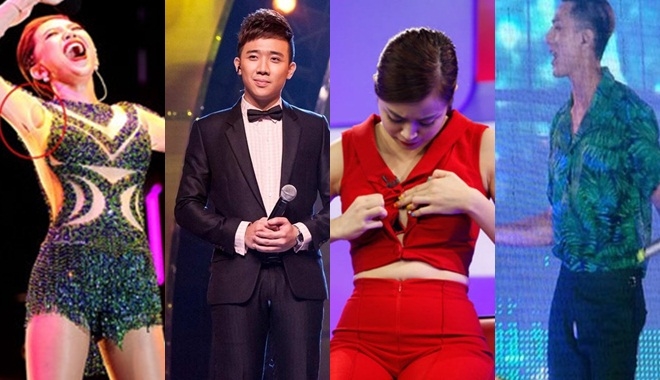 Dở khóc dở cười khi sao Việt gặp sự cố trang phục trên sân khấu