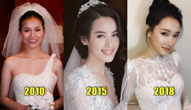 Theo năm tháng phong cách trang điểm ngày cưới của sao Việt đã thay đổi ra sao?