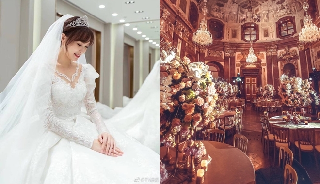 Lộ ảnh thử váy cưới và cận cảnh lễ đường xa hoa, đẹp như cổ tích của La Tấn - Đường Yên