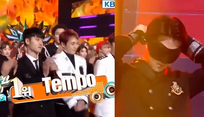 "Phục thù" đoạt cúp của TWICE, EXO ăn mừng bằng cách che mắt nhảy "Tempo" cực ngầu
