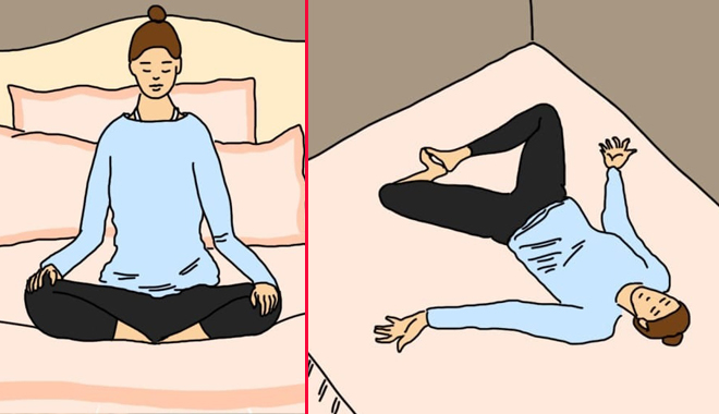 Loại bỏ căng thẳng, giúp ngủ ngon chỉ với vài phút thực hiện 10 động tác yoga ngay trên giường