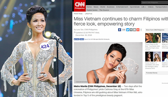 Sau Miss Universe 2018, Hoa hậu H'Hen Niê được báo quốc tế đồng loạt trầm trồ khen ngợi