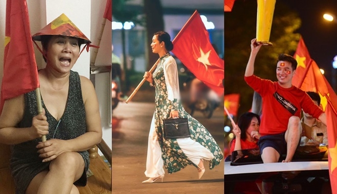 Muôn kiểu đi bão cực chất của sao Việt: NSƯT Chiều Xuân hot nhất với hình ảnh áo dài cầm cờ cực ngầu