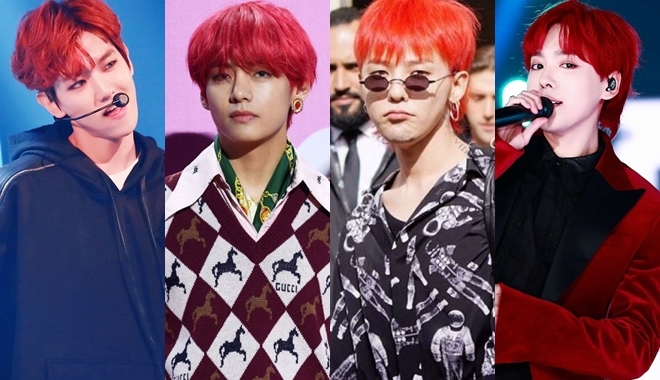 Sau V (BTS), đây là những nam thần tượng cuốn hút nhất với màu tóc đỏ
