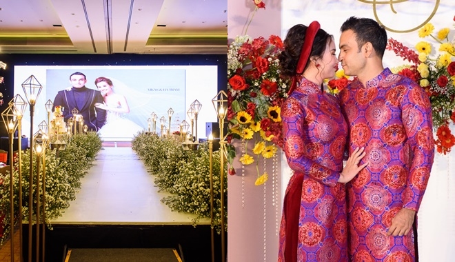 Không gian tiệc cưới lung linh sắc cổ tích của Võ Hạ Trâm và chồng Ấn Độ