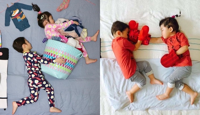 Mẹ người Nhật biến giấc ngủ của 2 con sinh đôi trở nên sống động với “kĩ xảo” không tưởng