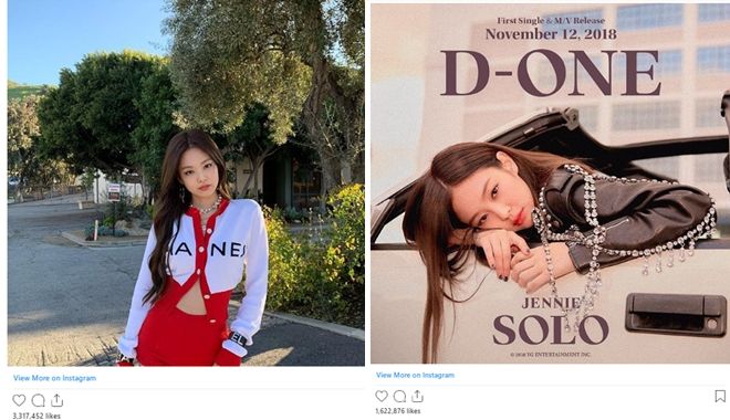 18 bài viết triệu like giúp Jennie soán ngôi Á quân từ Chanyeol (EXO) về độ hot Instagram