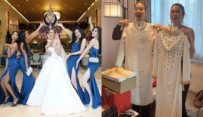 Được mời sang làm phù dâu, H'Hen Niê còn chuẩn bị hai bộ áo dài làm quà cho Hoa hậu Thái