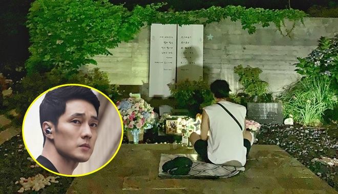 Xót xa hình ảnh So Ji Sub ngồi trước mộ tài tử Bản Tình Ca Mùa Đông đúng 9 năm ngày mất