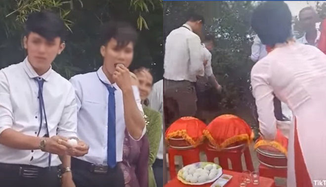 Đi rước dâu ở Tiền Giang, nhà trai bị thách ăn cả rổ hột vịt lộn