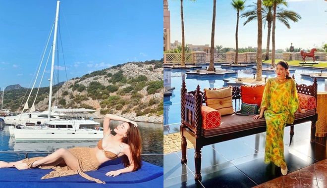 Sao Việt làm gì ngày lễ: Hà Hồ vi vu tận trời Tây, Lan Khuê ở khách sạn đắt đỏ nhất Dubai