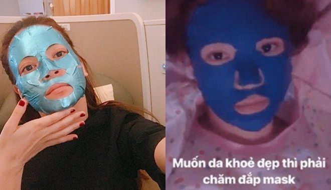 Sao Việt dưỡng da: Hà Hồ đắp mặt nạ khi bay, Minh Hằng trước khi ngủ