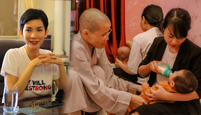 Xuân Lan xúc động trước hình ảnh của các bé sơ sinh ở mái ấm Xanh