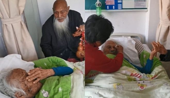 Em gái 97 tuổi khóc nức nở vì được anh trai 104 tuổi lặn lội tới thăm