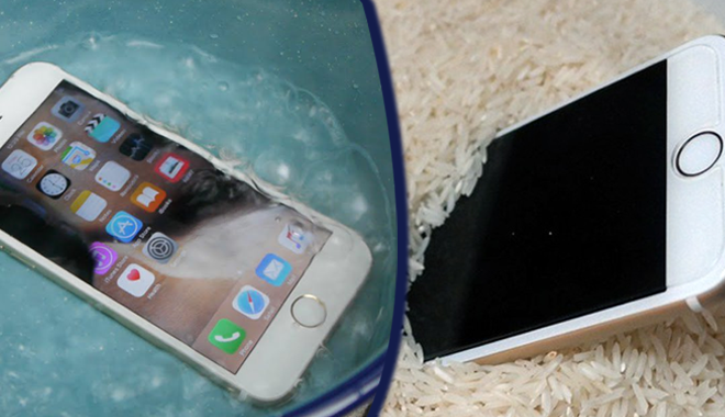 Mẹo hay xử lý điện thoại bị vô nước: Bỏ ngập vào thùng gạo để hút ẩm 