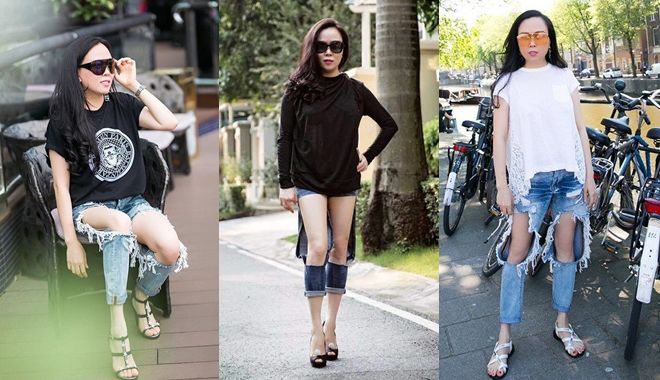 Phượng Chanel và bộ sưu tập quần jeans rách toang 