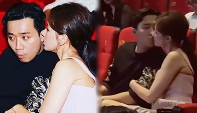 Netizen tranh cãi nảy lửa khi Trấn Thành khóa môi vợ ở rạp phim