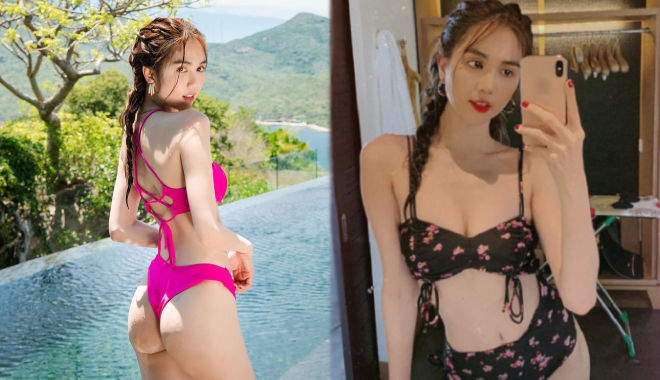 Style diện bikini của Ngọc Trinh: Chuộng kiểu dây rút và tết tóc