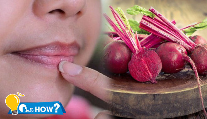 Mẹo cho đôi môi gợi cảm nhờ củ dền: Bôi nước ép khử thâm
