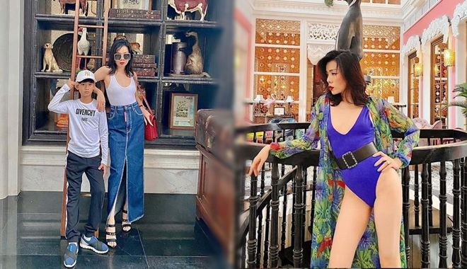 Con trai Lệ Quyên: 9 tuổi đã chụp hình "sống ảo" siêu chuẩn cho mẹ