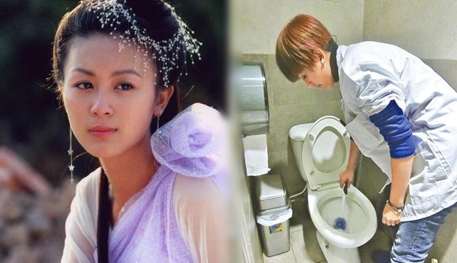 Hết thời, "Hoa đán dễ thương nhất Hong Kong" làm công nhân dọn vệ sinh
