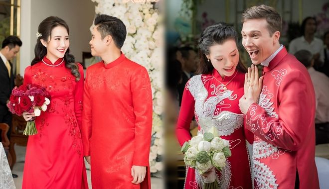 Primmy Trương và loạt mỹ nhân Việt mặc áo dài đỏ ngày về nhà chồng