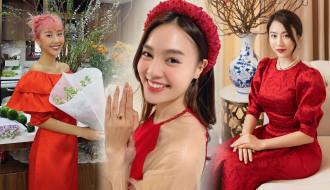 Mỹ nữ Việt đọ sắc với áo dài Tết: Quỳnh Anh Shyn style trễ vai lạ mắt