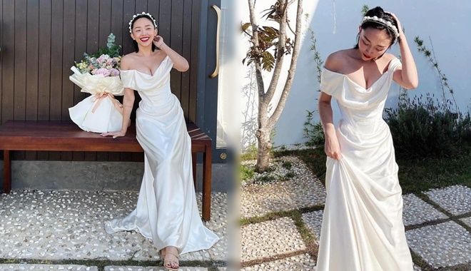 Tóc Tiên diện lại đầm cô dâu kỷ niệm 1 năm cưới theo style Lee Hyori