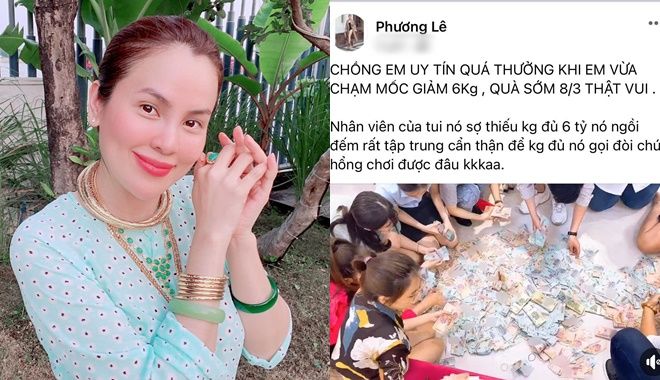 Không nói ngoa, Phương Lê khoe "núi tiền" ông xã tặng hậu giảm cân