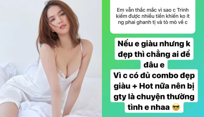 Ngọc Trinh tự nhận "đẹp, giàu, hot" nên hay bị ganh tỵ