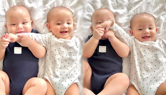 Cuối tuần của 2 con sinh đôi nhà Hồ Ngọc Hà: Ai ngắm cũng vui cả ngày