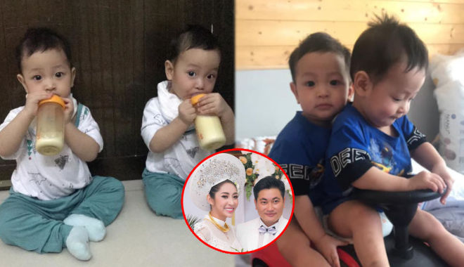 Hai cục "kim cương" sinh đôi siêu đáng yêu của Hoa hậu Đặng Thu Thảo