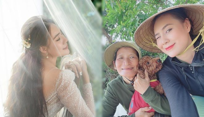 Hồ Bích Trâm sửa sang mộ phần cho ba trước khi đi lấy chồng