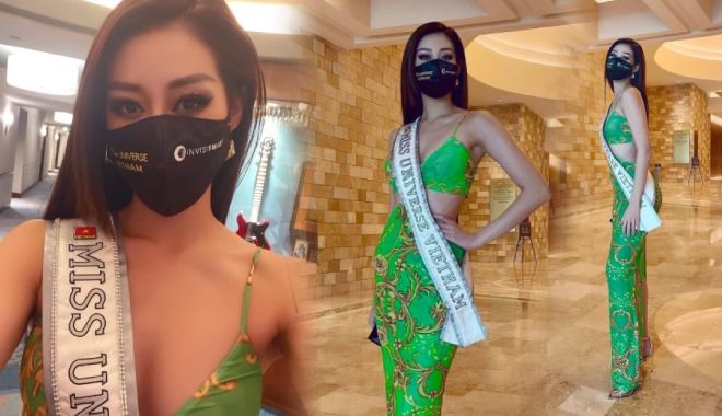 Khánh Vân tiếp tục diện màu nổi ở Miss Universe ngày thứ 2