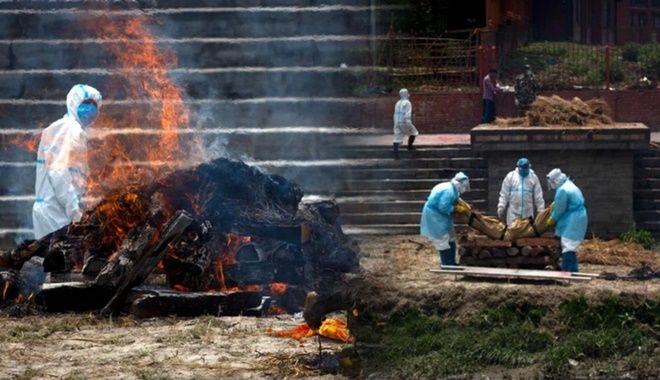 Lò hỏa táng quá tải, “hàng xóm” của Ấn Độ thiêu thi thể ngoài trời