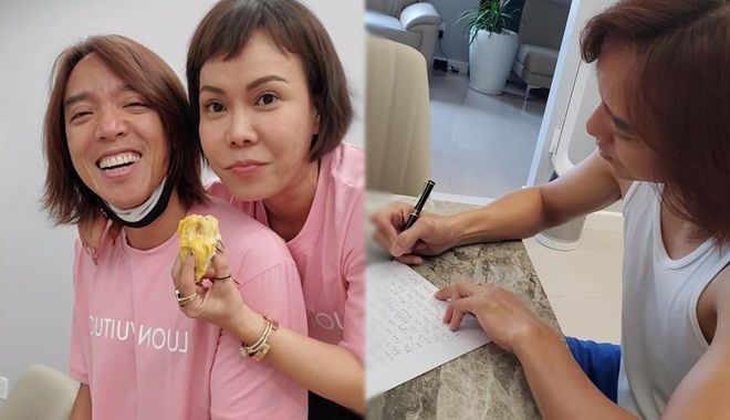Ông xã Việt Hương viết giấy cam kết từ bỏ món ăn vợ không thích
