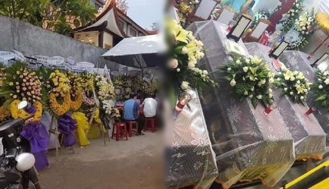 Tang lễ nạn nhân vụ cháy ở Quảng Ngãi: Xót cảnh 4 quan tài xếp kề nhau