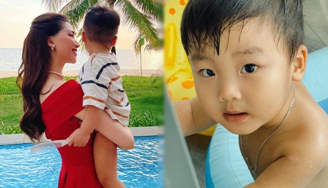 Ảnh đi bơi siêu dễ thương của quý tử 2 tuổi nhà Hoà Minzy