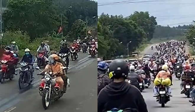 Dân Tây Nguyên đổ về quê giúp SG "nhẹ gánh", được CSGT dọn đường đi