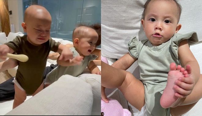 Leon giang hồ giật đồ chơi của chị, Lisa la hét cầu cứu: Mẹ coi em kìa